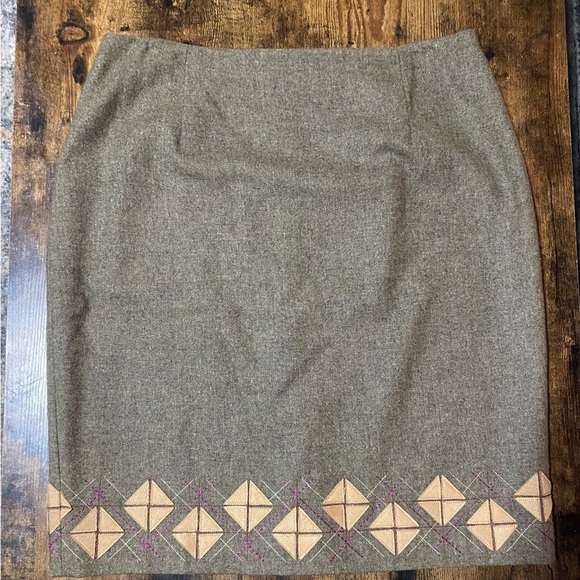 Ann Taylor Loft Light Brown Wool Blend Tweed Lined Midi Pencil Skirt NWT Size 12 - Picture 1 of 7